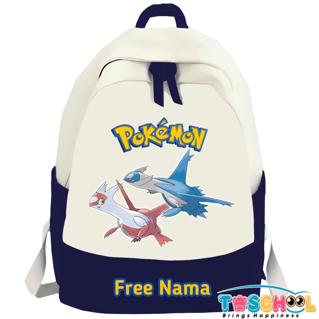 TAS RANSEL ANAK KARAKTER POKEMON LATIAS LATIOS FREE NAMA