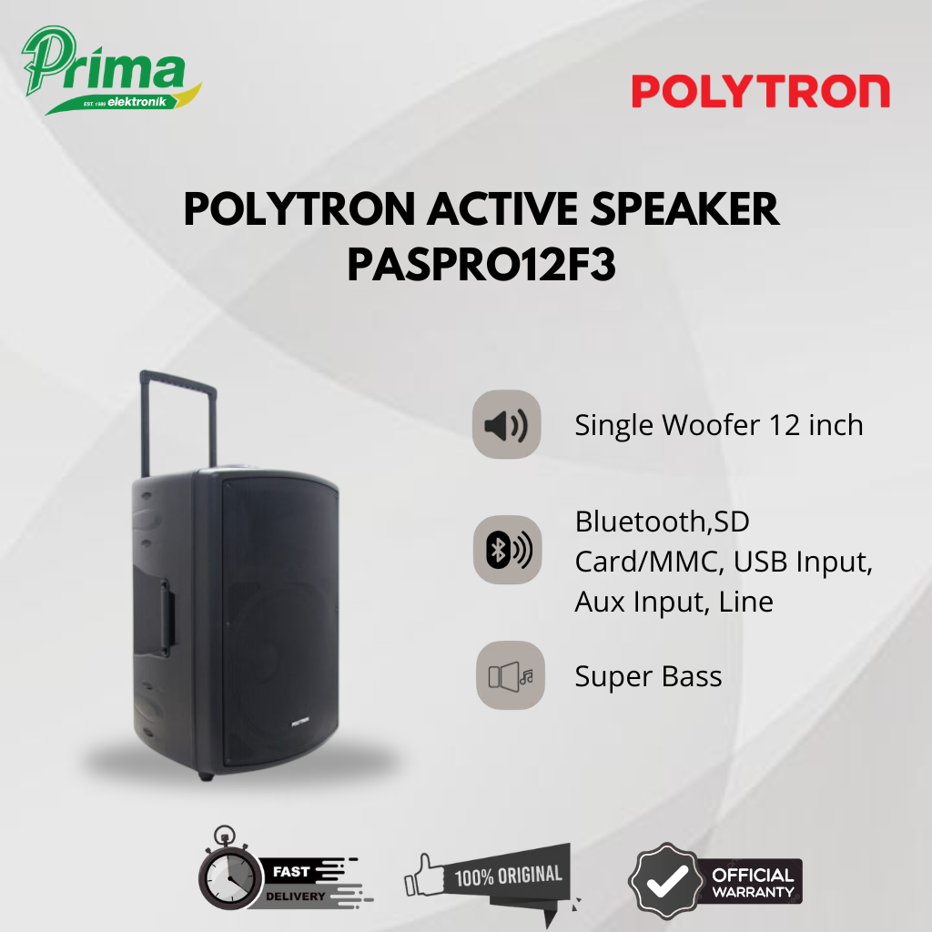 POLYTRON PASPRO12F3 12 INCH SPEAKER AKTIF GARANSI