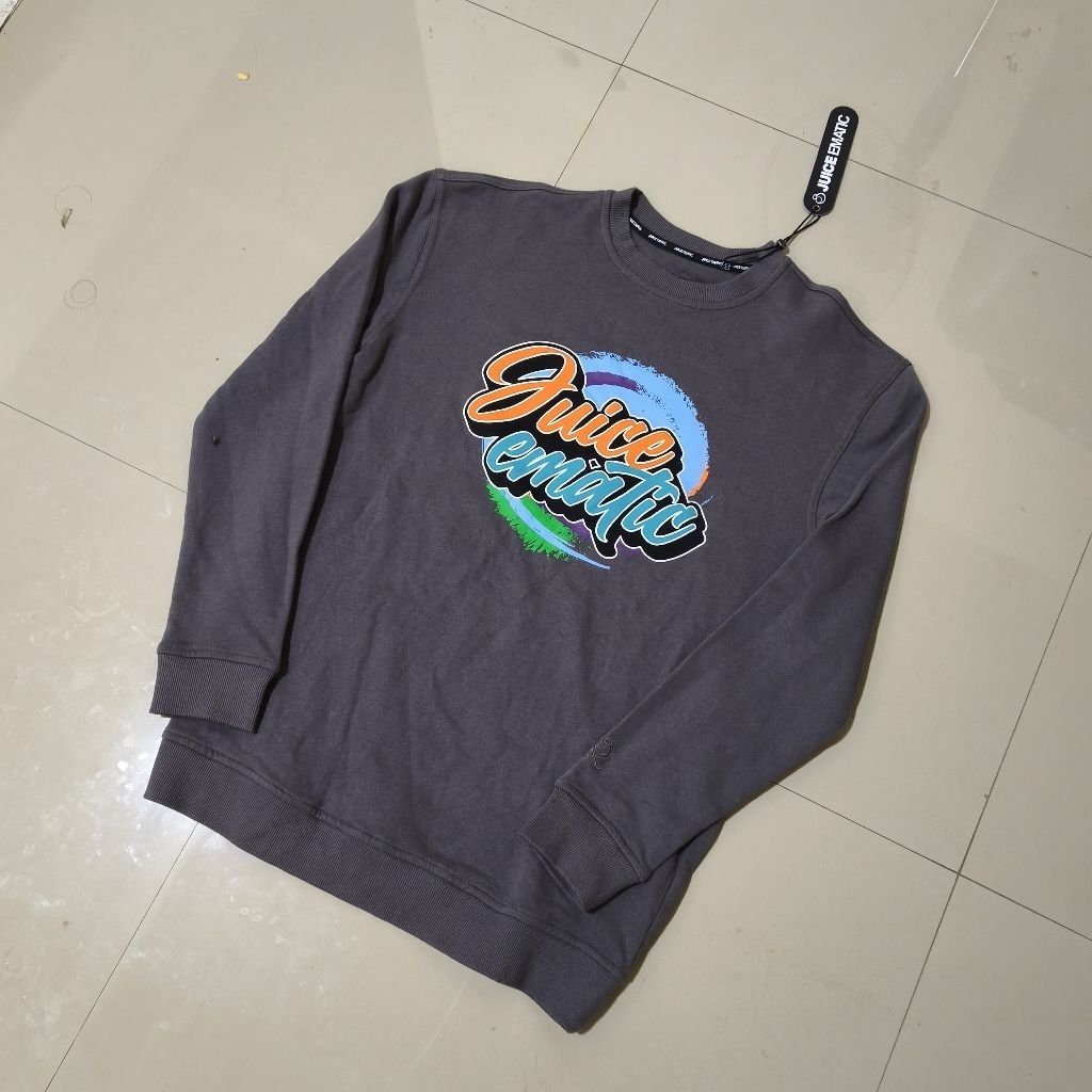 Sweater Juice Ematic Busher Men Sweater Grey Original Size S dan M