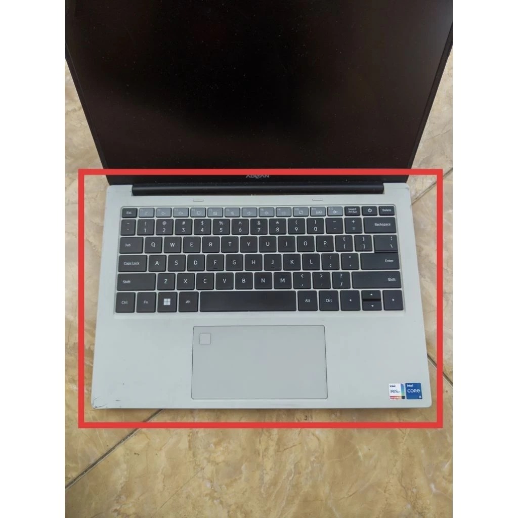 Casing Atas Palmrest Advan Workplus 14 Inch Silver Bekas Copotan Trackpad Fingerprint Normal