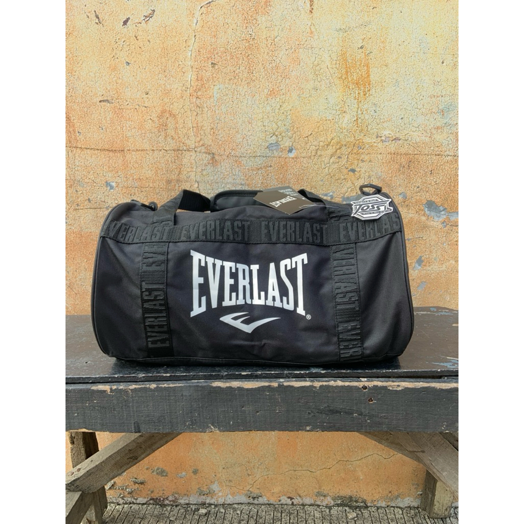 TAS BARREL BAG EVERLAST DUFFLE BAG BLACK WHITE GYM PADEL BNWT ORIGINAL