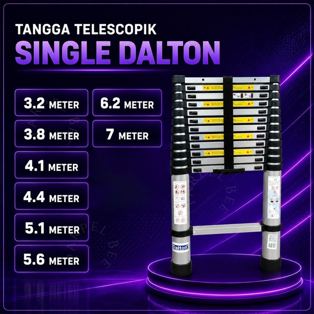 Tangga Single Teleskopik (DALTON) Premium | Alumunium Single Telescopic