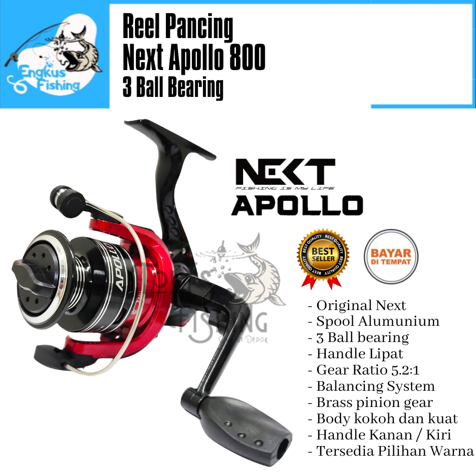 Terbaru Reel Pancing Next Apollo 800 Aluminium (3 Bearing) Murah - Engkus Fishing