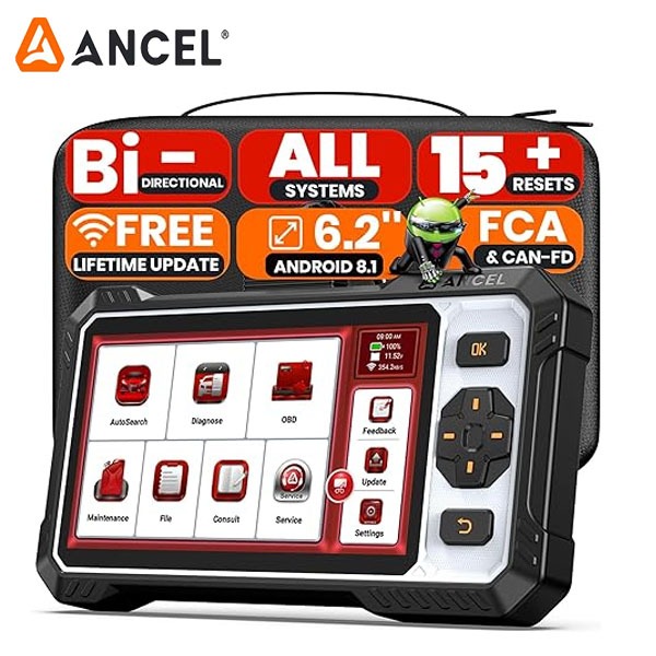 Versi Indonesia ANCEL FX6100 OBD2 Scanner Mobil Alat Diagnostik 4-in-1 untuk ABS, SRS, TCM, dan ECM 