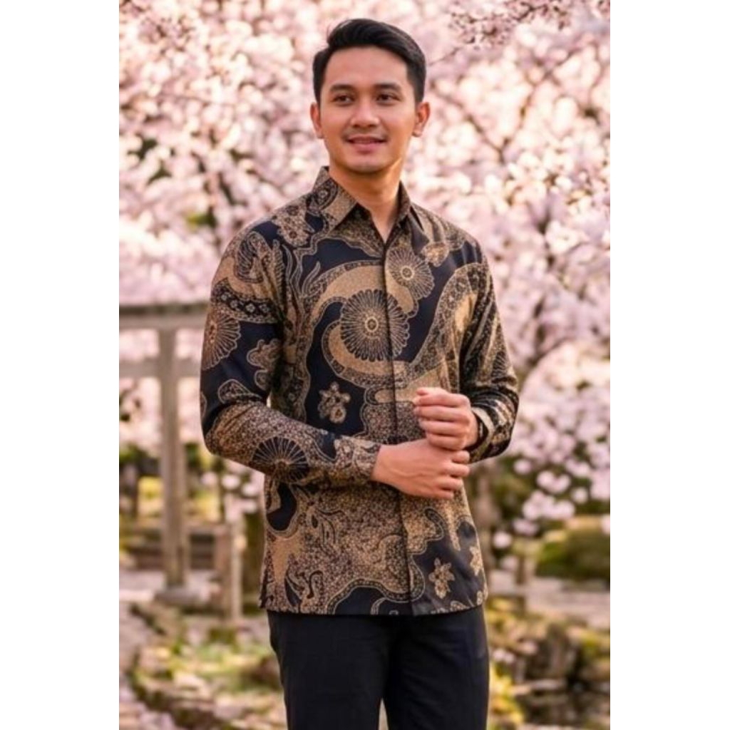 kemeja batik pria murah Medan lengan panjang