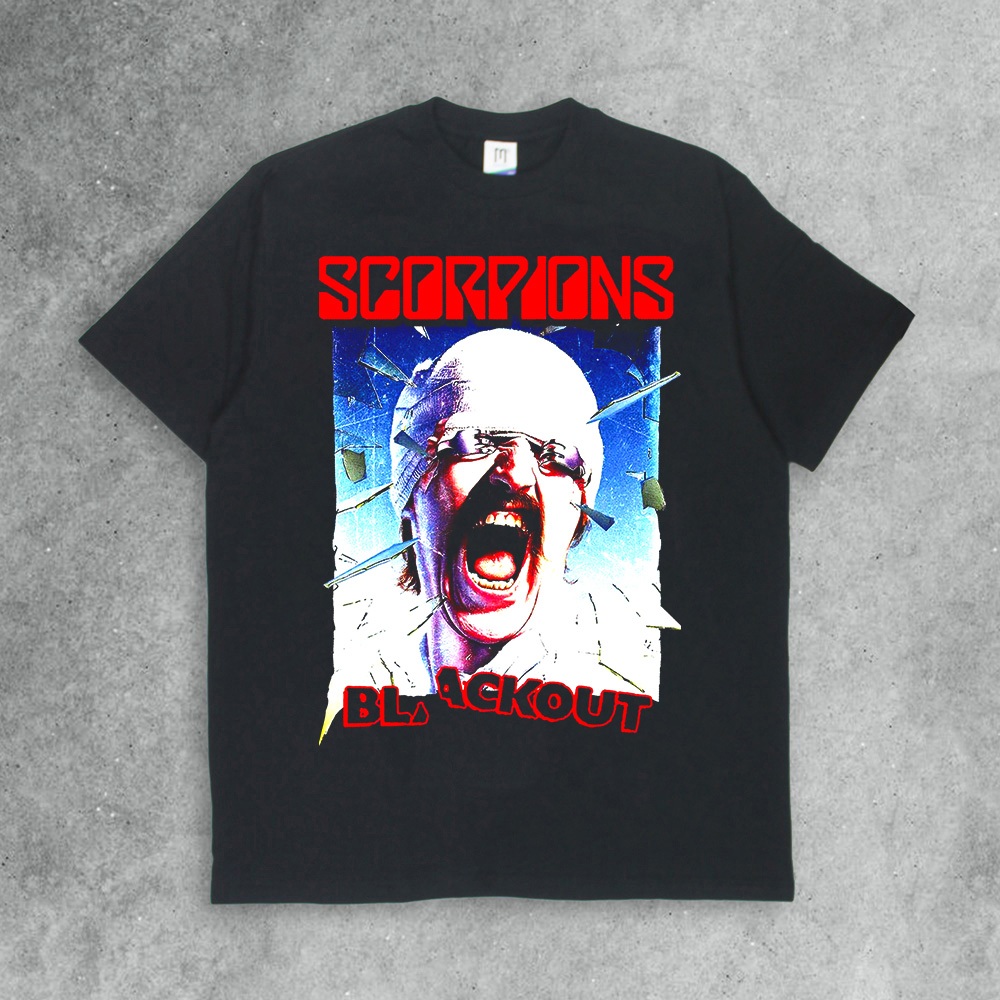 Kaos Band Scorpions Blackout Tshirt Mercandise