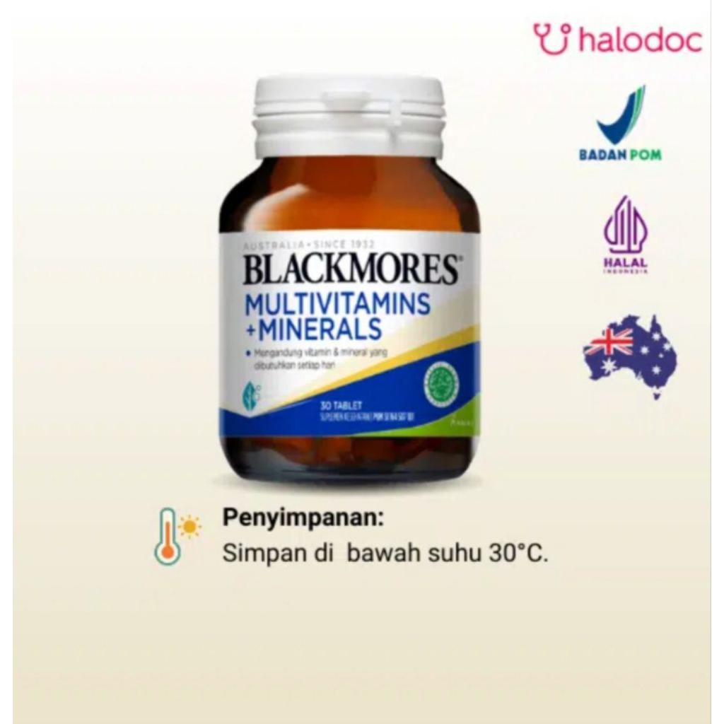 Multivitamin Dewasa 50+ Blackmores 30 Tablet - Dukung Imunitas & Energi