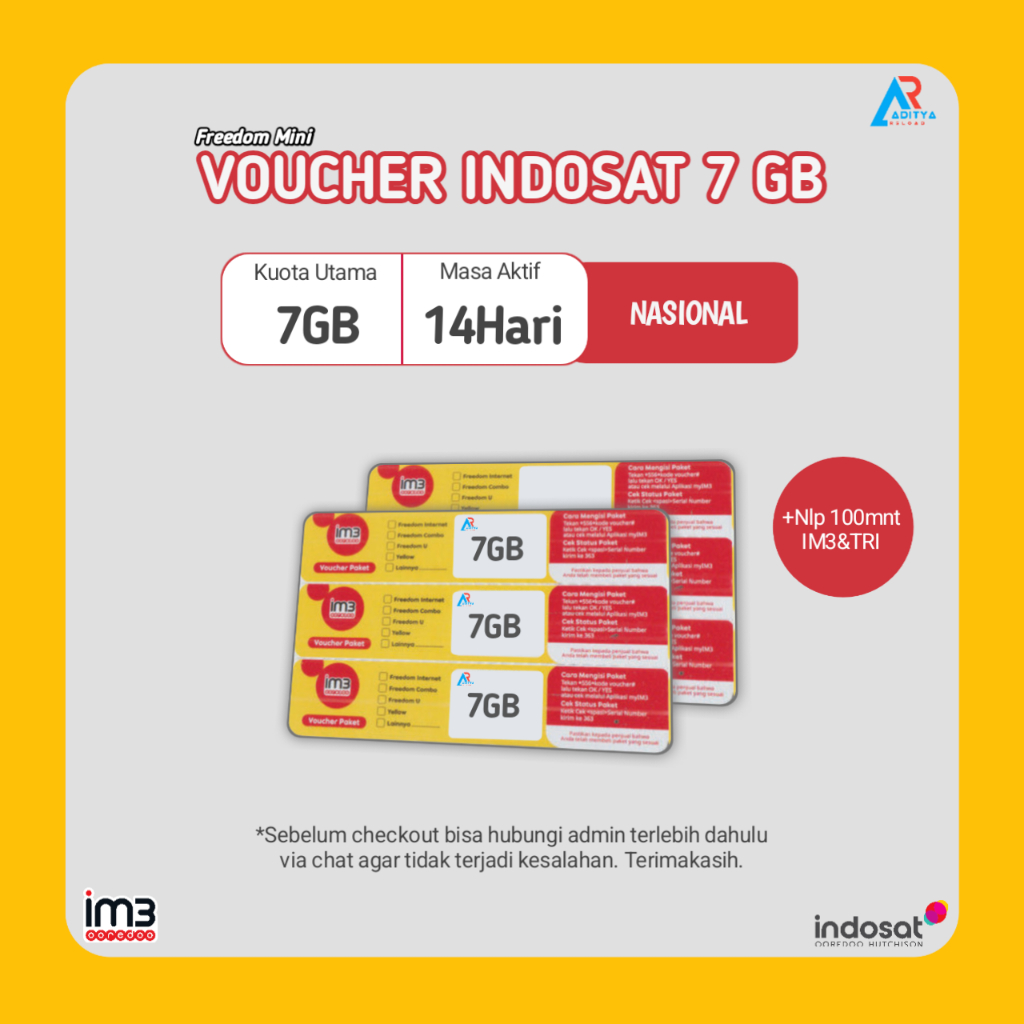 VD Indosat 7GB 14Hari Freedom Mini