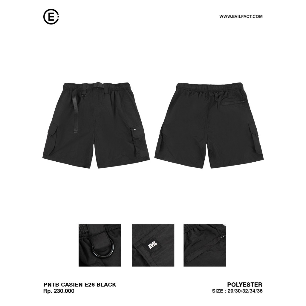 *EVIL ARMY "CASIEN E26 BLACK" CELANA PENDEK HOOPS BANJARBARU