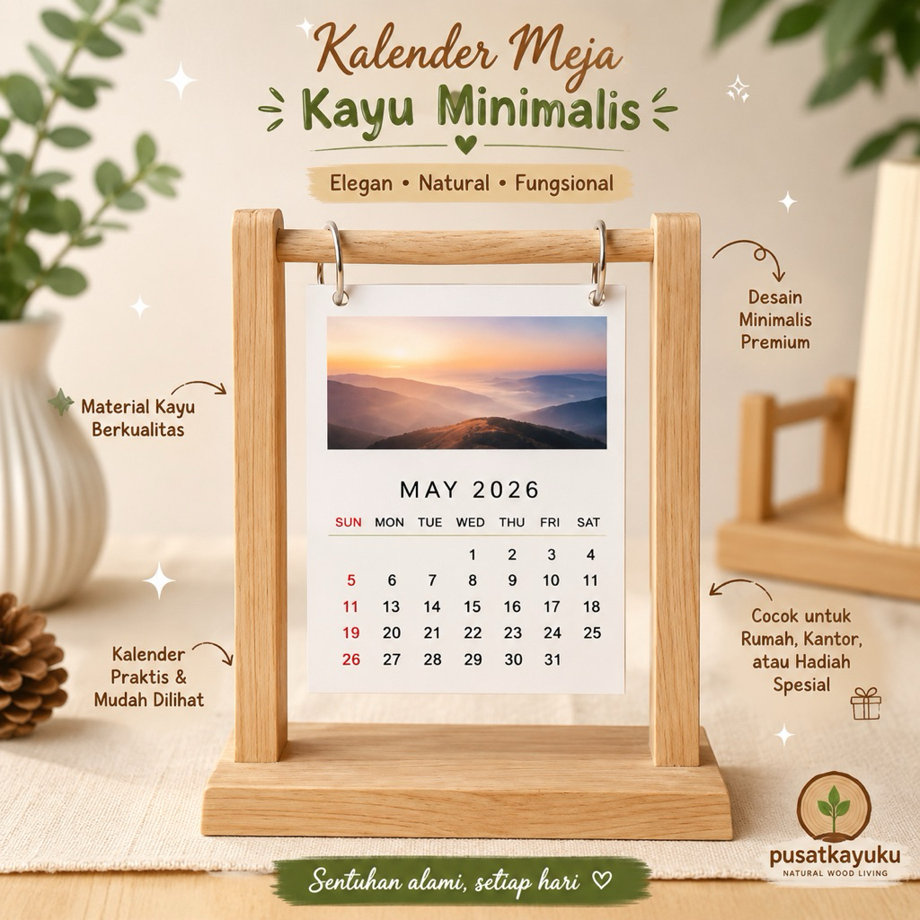 rak kalender ,kalender ,tempat kalender kayu,kalender aestetic, rak kayu,kalender meja , kalender mi