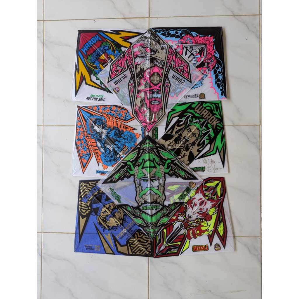 [ COD & ORI ] 1 Pcs Layangan Turnamen Warok + Layangan Gen Z 20 Pcs by Warok Kite, Hayate, Udhix, Wi