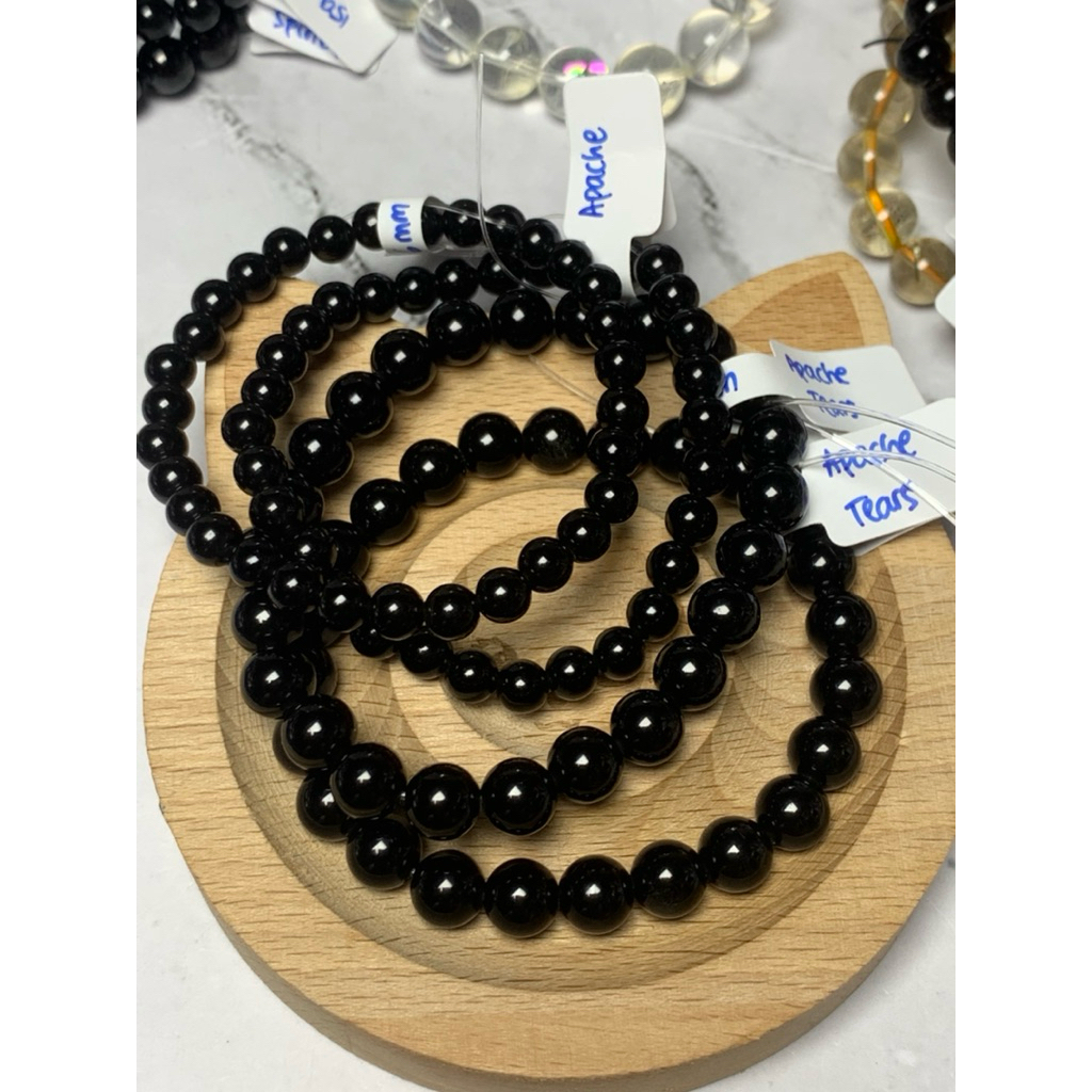 Apache Tears Bracelet / Gelang apache tears Batu  Alam
