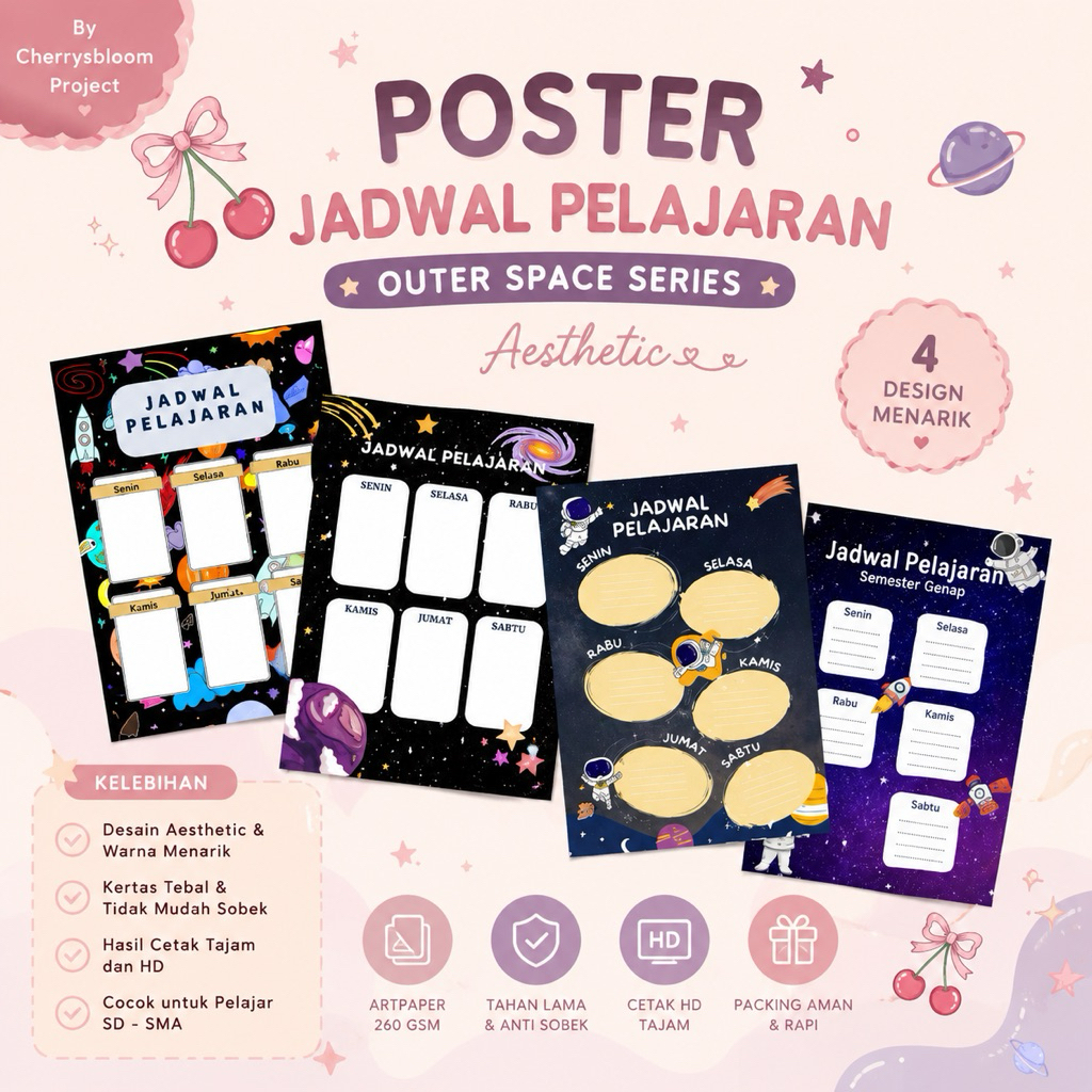 Jadwal Pelajaran Sekolah Astronout Poster Jadwal Sekolah