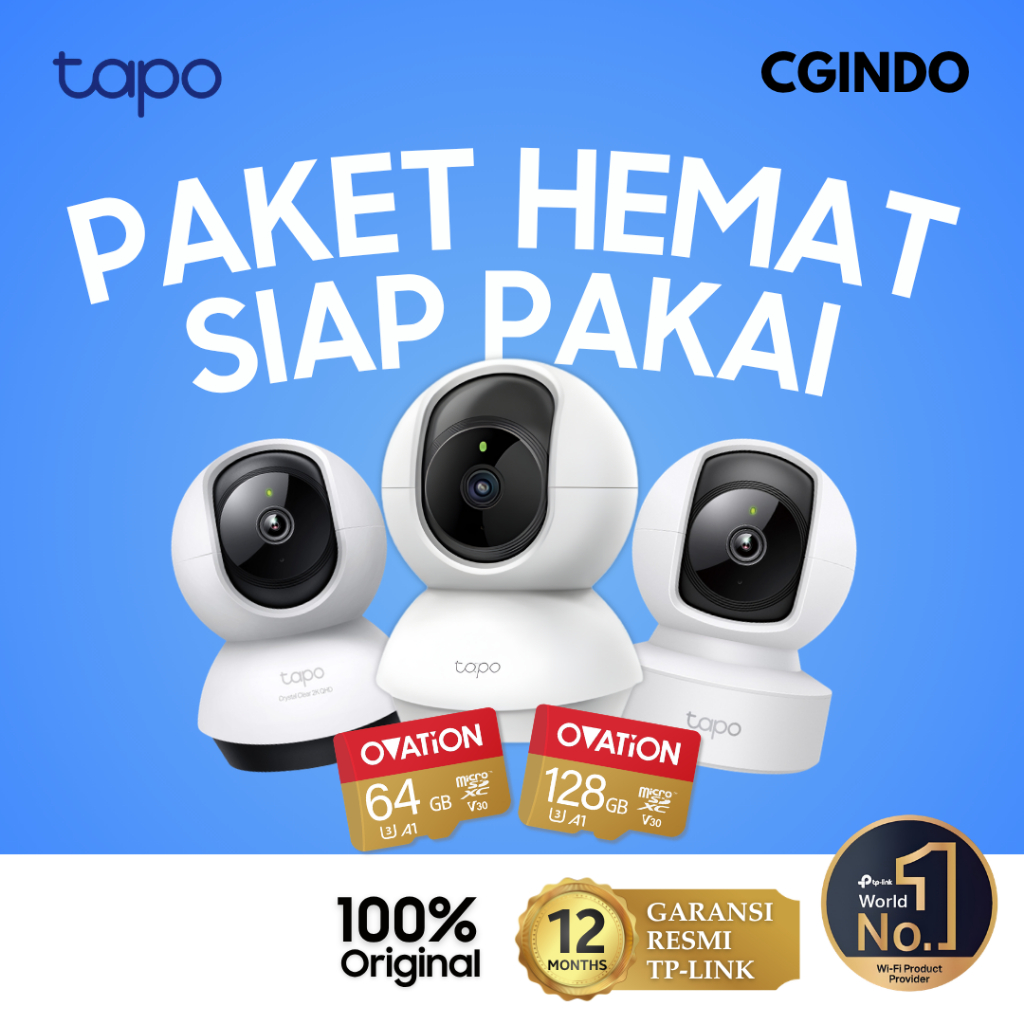 TP-Link CCTV Tapo C200 2MP 3MP 4MP 5MP 1080P FHD 2K 3K Kamera CCTV Wifi Rumah PTZ IP WiFi Full HD CC