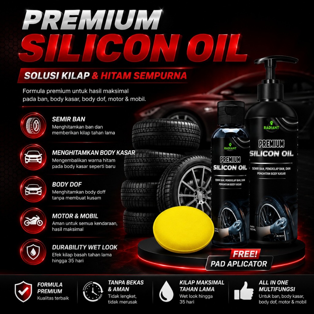 Semir Ban Mobil Tahan Lama Semir Ban Motor Permanen Penghitam Pengkilap Ban Motor Silicon Oil Ban