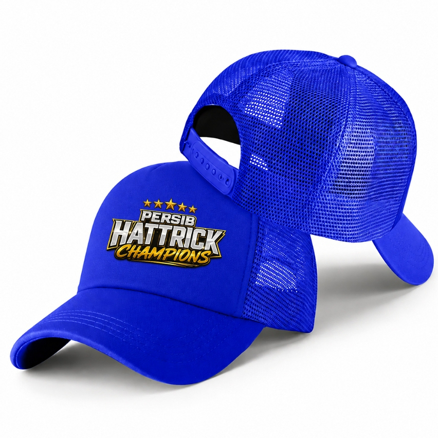 Topi Persib Hattrick Champions Bintang 5 Back To Back 2026 Topi Persib Edisi Juara terbaru