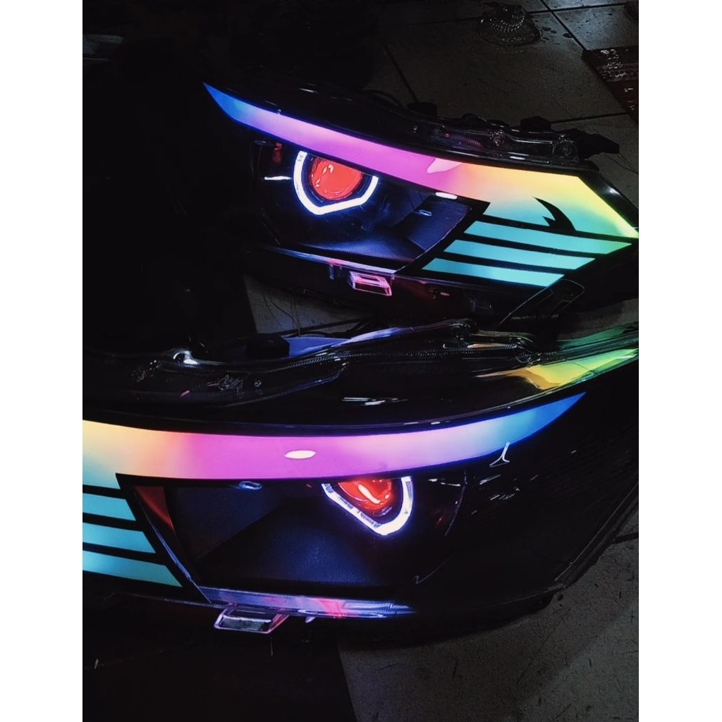 headlamp lampu custom biled alis RGB Vios/limo gen 3