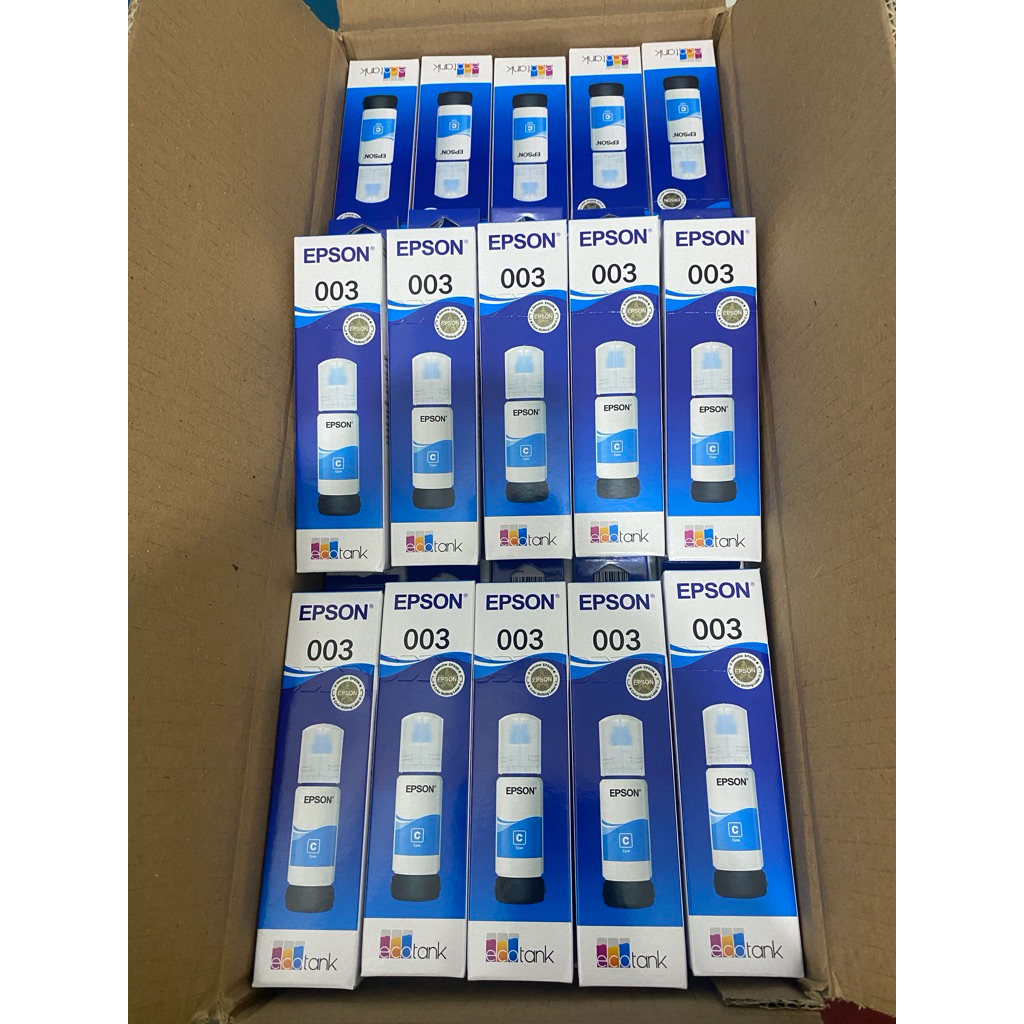 PAKET 1 BOX(60pcs) TINTA EPSON 003 CYAN()