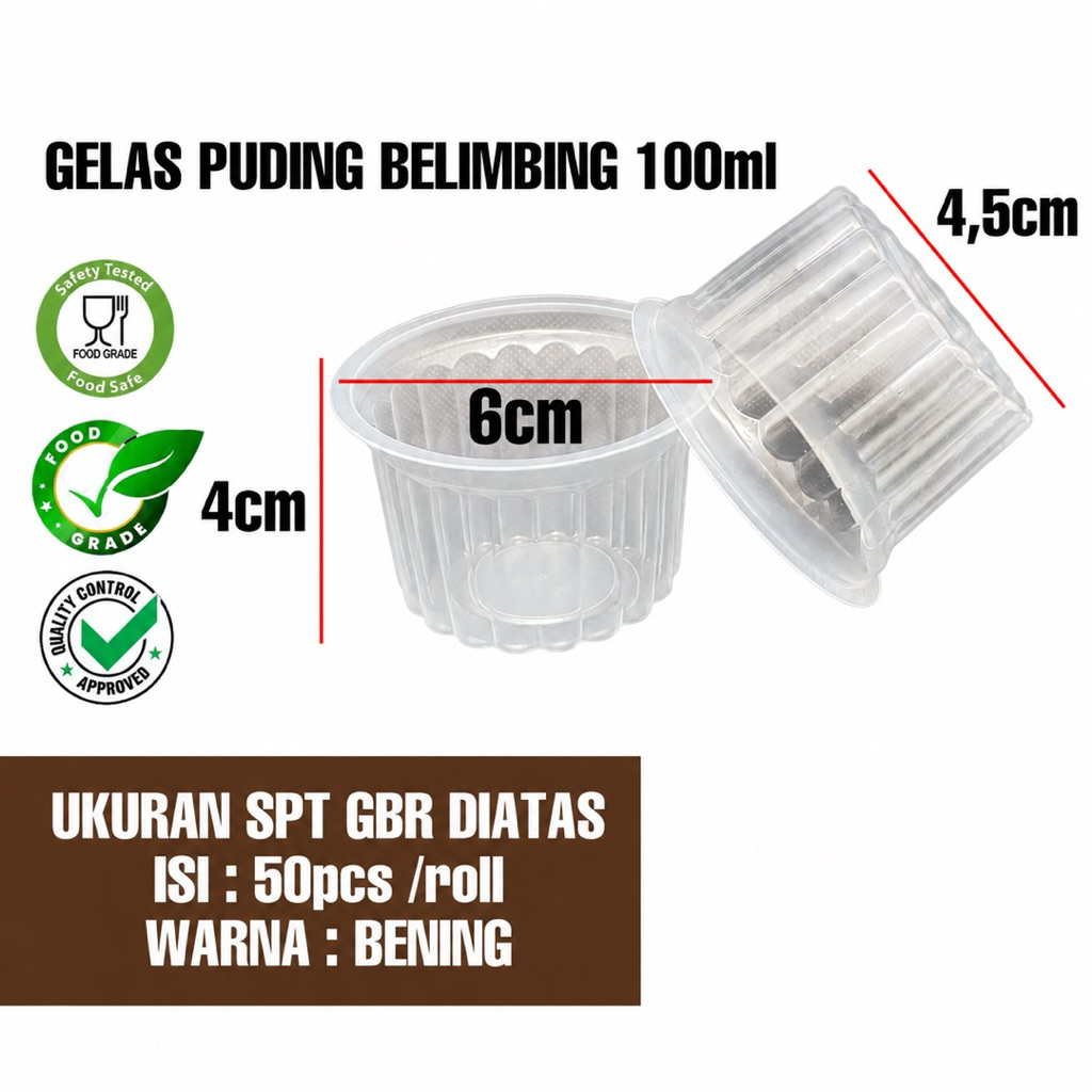 CUP PUDING 100 ml + tutup