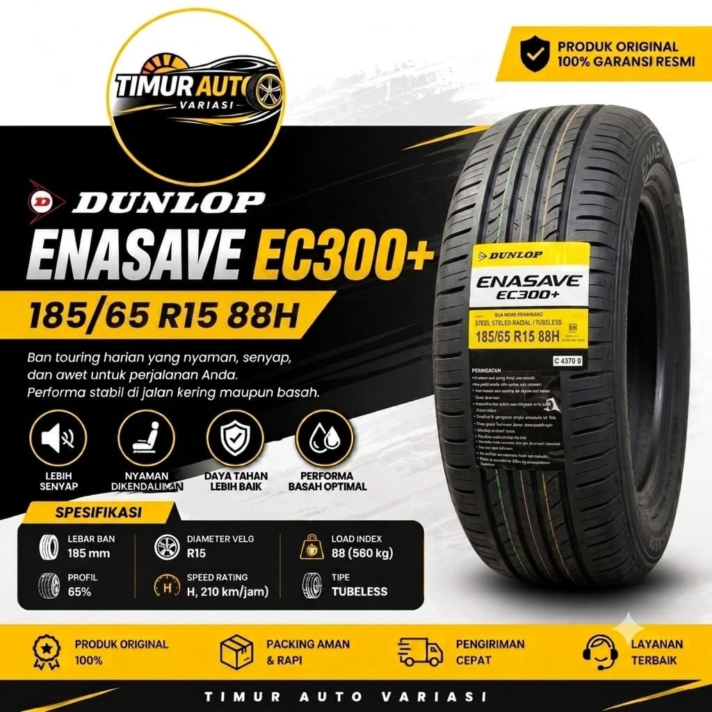PROMO BAN MOBIL DUNLOP ENASAVE EC 300 185 65 R15 88H tahun produksi 2024