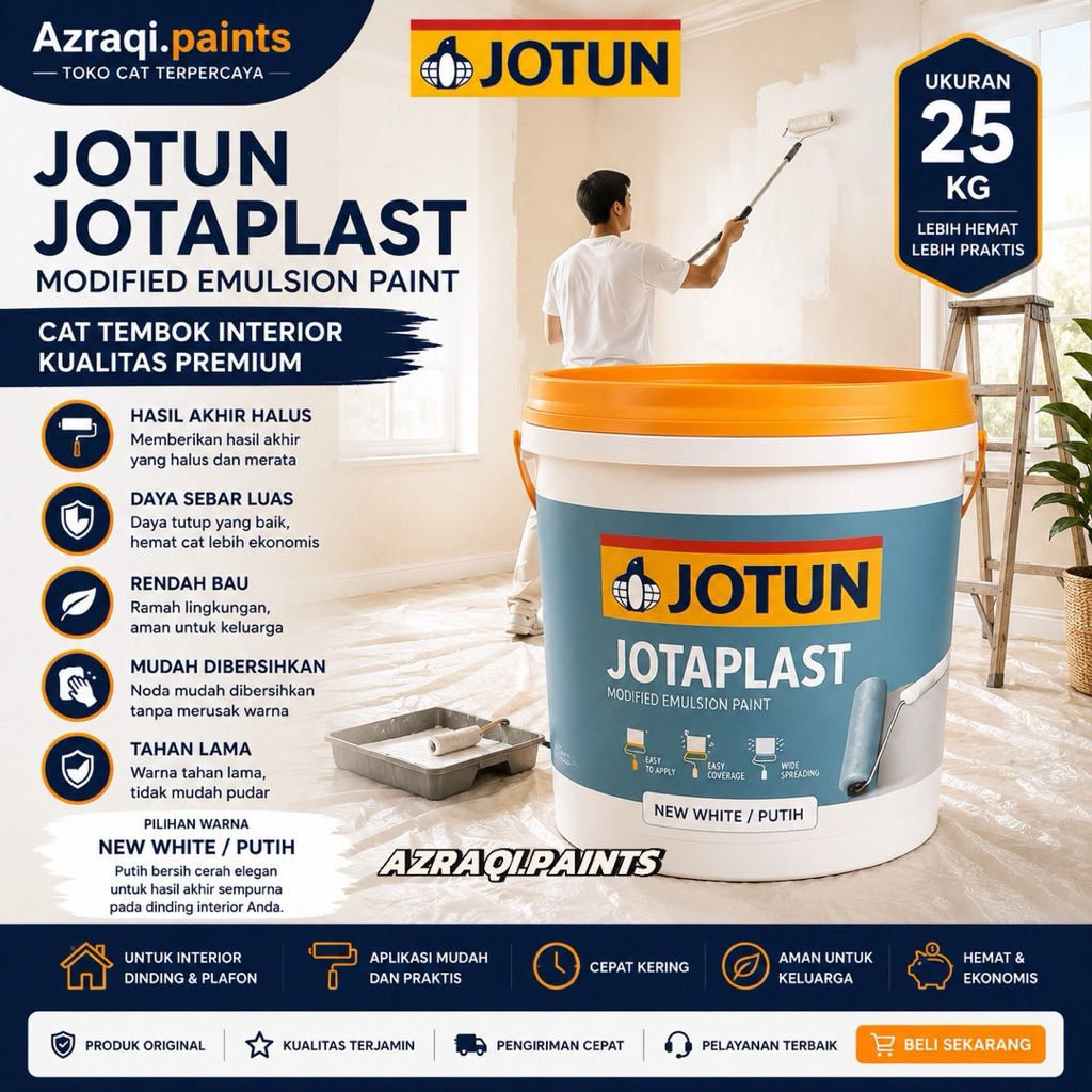 CAT TEMBOK INTERIOR JOTUN JOTAPLAST NEW WHITE / PUTIH ( 26 KG ) PAIL