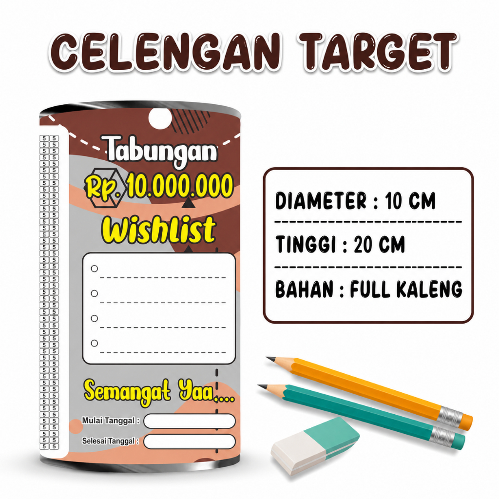 Celengan Target Jumbo Murah TARGET 5RIBU TARGET 10JUTA Celengan Viral Celengan Buka Tutup Celengan P