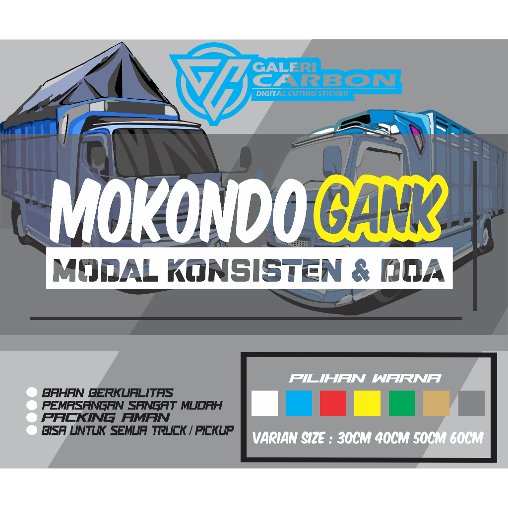 Stiker kaca truk dan pick up mokondo gank sticker kaca truck mobil pick up