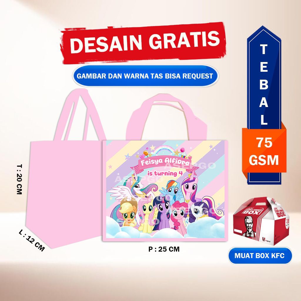 Tas ultah my little pony/goodie bag ultah my little pony/tas souvernir ultah my little pony