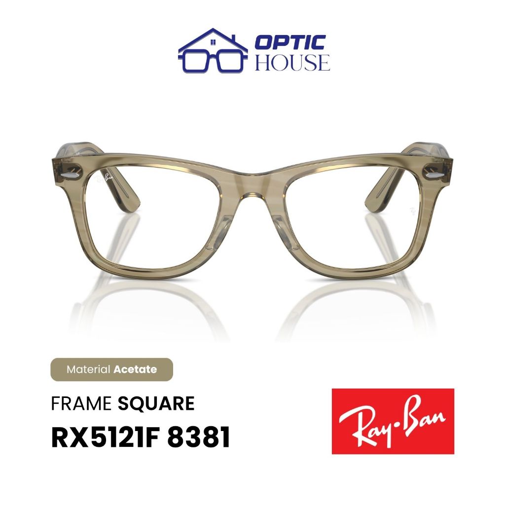Ray-Ban Optical RX5121F Original Wayfarer Eyeglasses 8381 Polished Photo Striped Grey