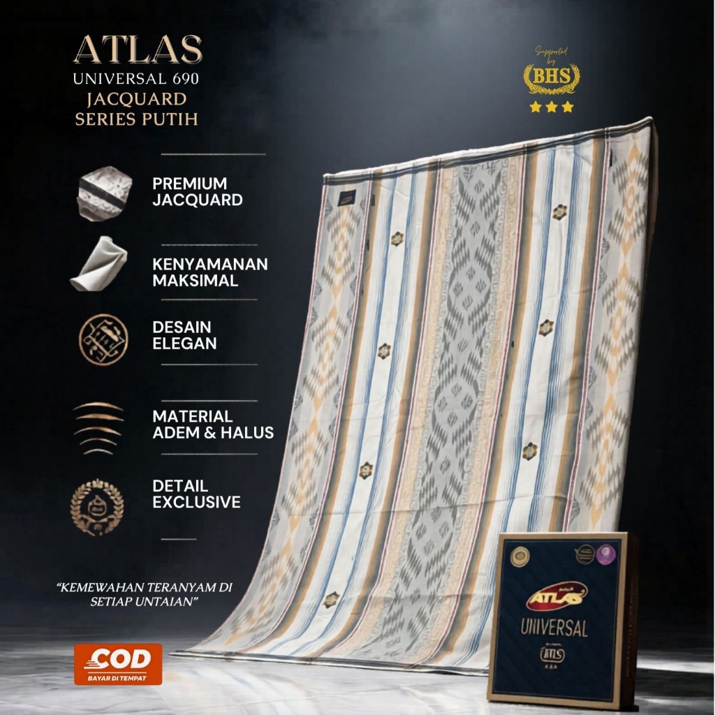 Larizquna Sarung ATLAS Universal 690 Jacquard Songket Putih