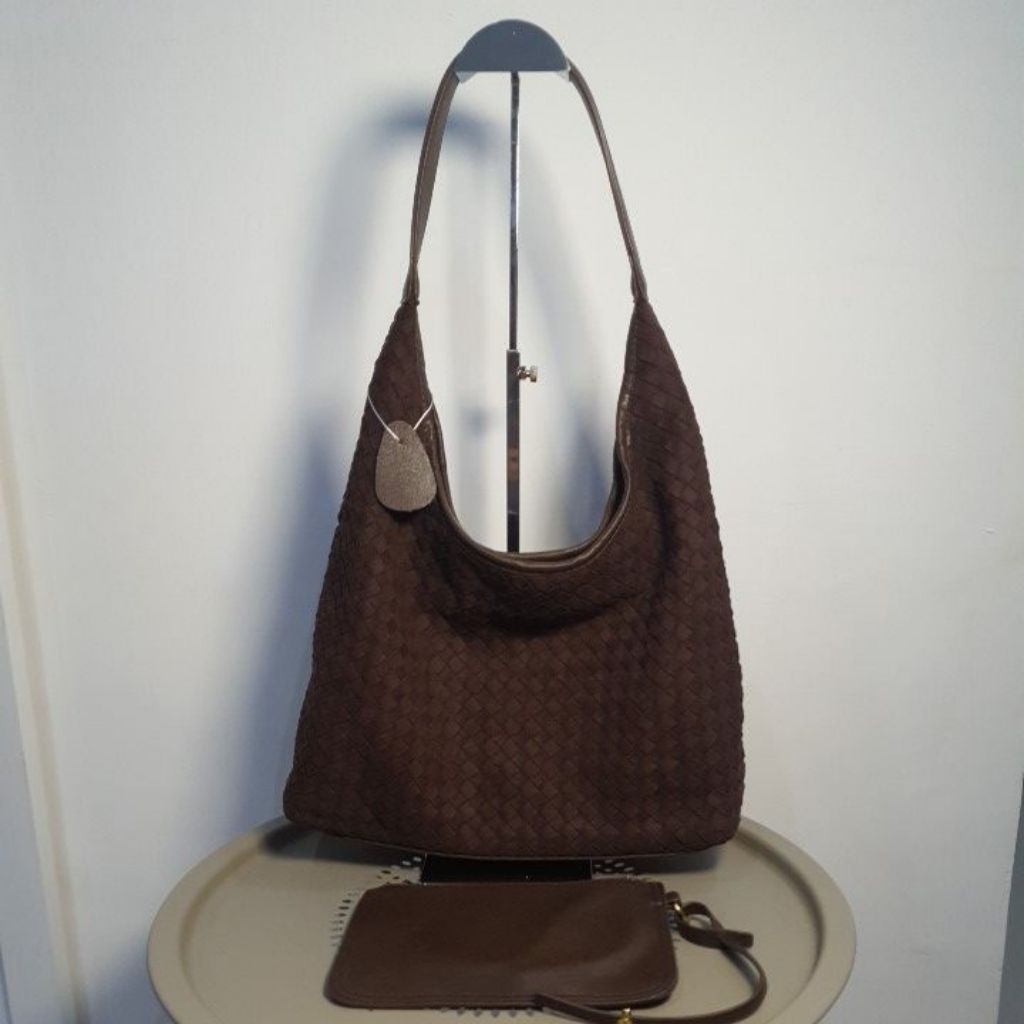 Tas Hobo Anyam Kulas Coffee 33x26x11 TDS88502