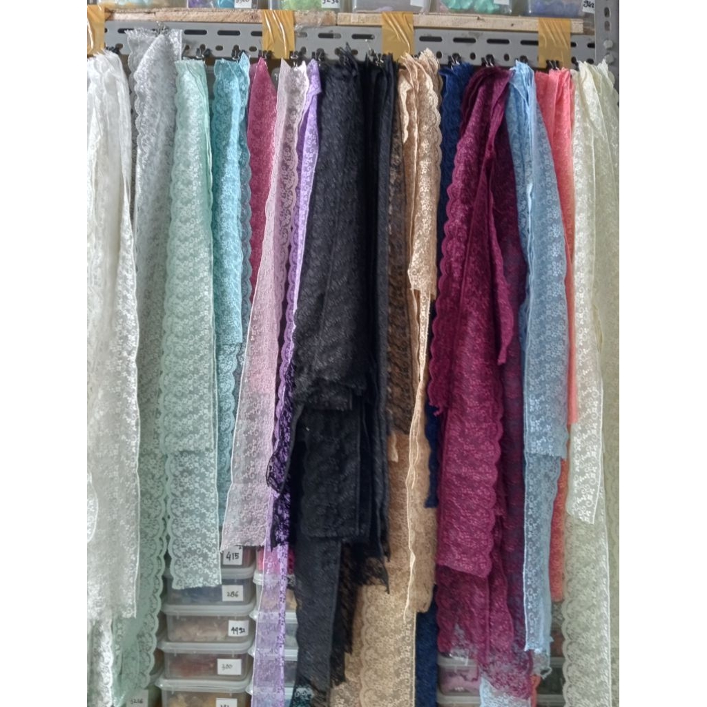 RENDA TILLE FULL BORDIR/RENDA PINGGIRAN/RENDA MUKENA,BAJU LEBAR 7CM