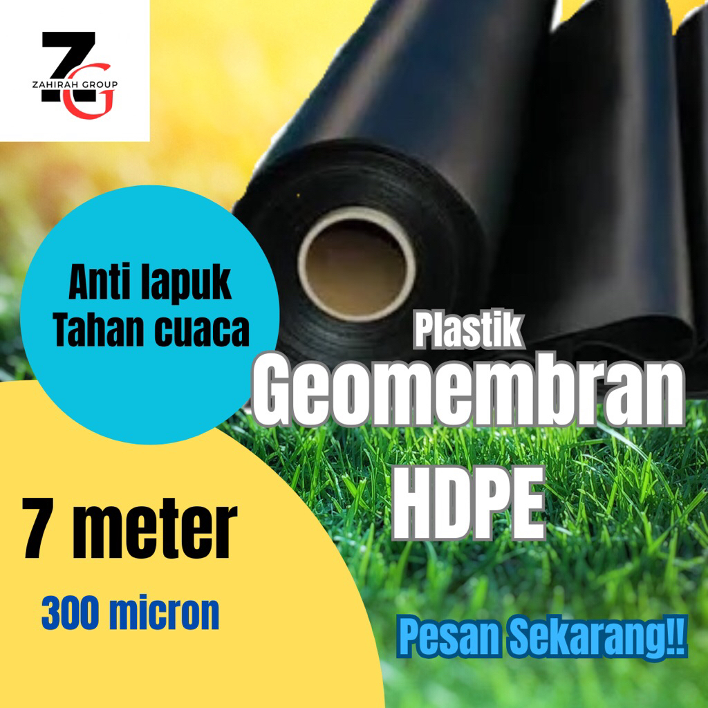 Geomembran HDPE 300 micron lebar 7 meter