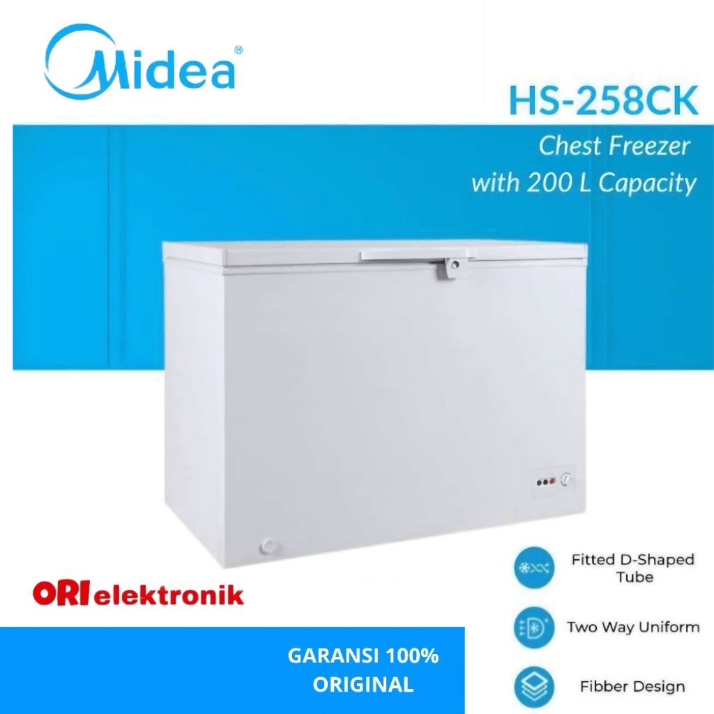 MIDEA CHEST FREEZER 200 LITER FREESER BOX HS-258CK