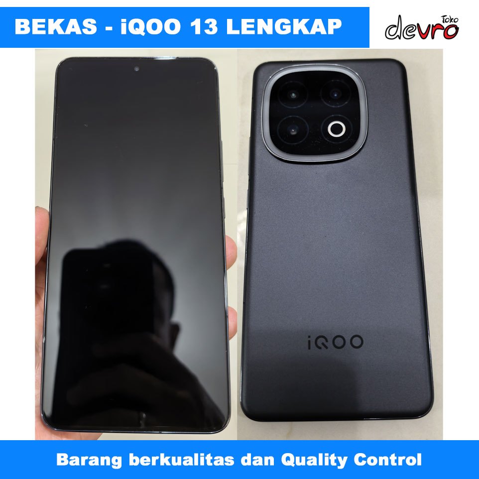 [BEKAS]Smartphone HP iQOO 13 SnapDragon ELITE 8 6150mAH+120W LTPO AMOLED 12GB RAM + 256GB - BOX & Ak