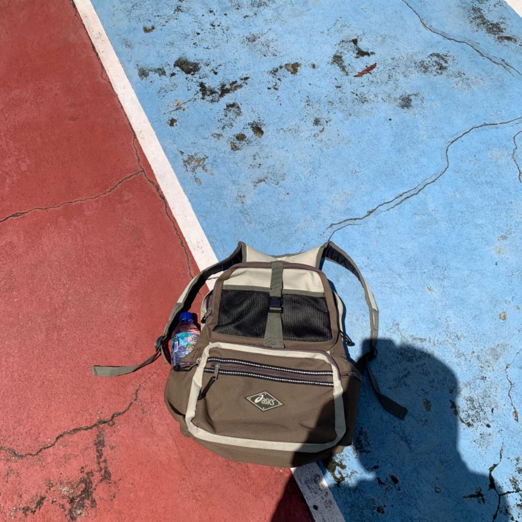 Tas Ransel Olahraga Asics Original / Backpack Sekolah Kuliah Canvas Sporty