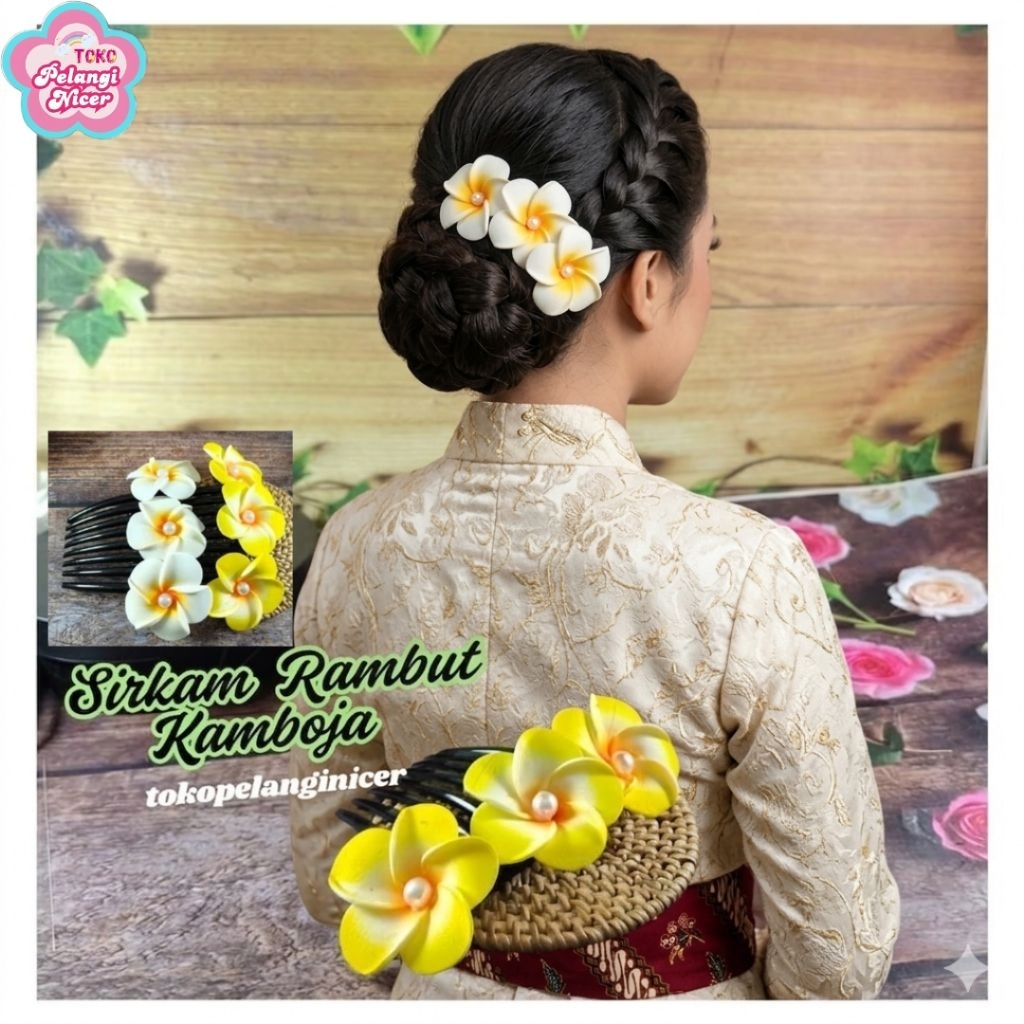 Sirkam Rambut Bunga Kamboja- Sirkam Kamboja- Sirkam Sanggul Kamboja-Hiasan Tusuk Sanggul Rambut Pest