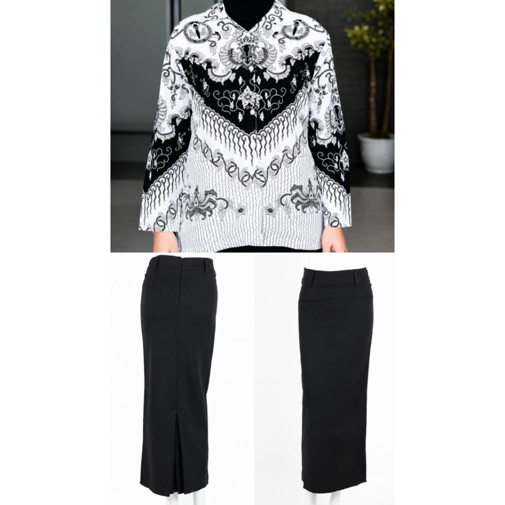 Preloved Set Seragam PGRI Wanita Kusuma Bangsa Atasan Bawahan Rok Span