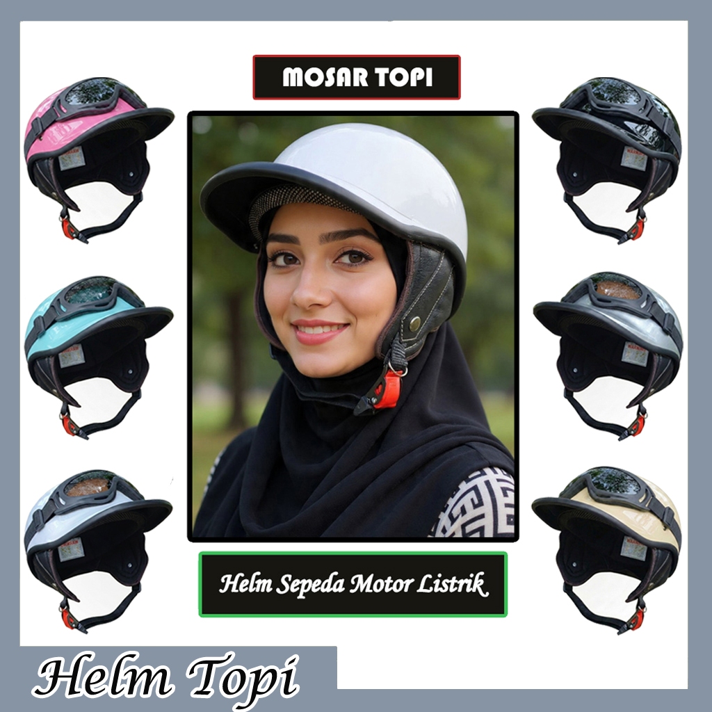 Helm FullFace Terbaik dan terbaru untuk sepeda Motor Listrik Klasik Model Topi Khusus dewasa