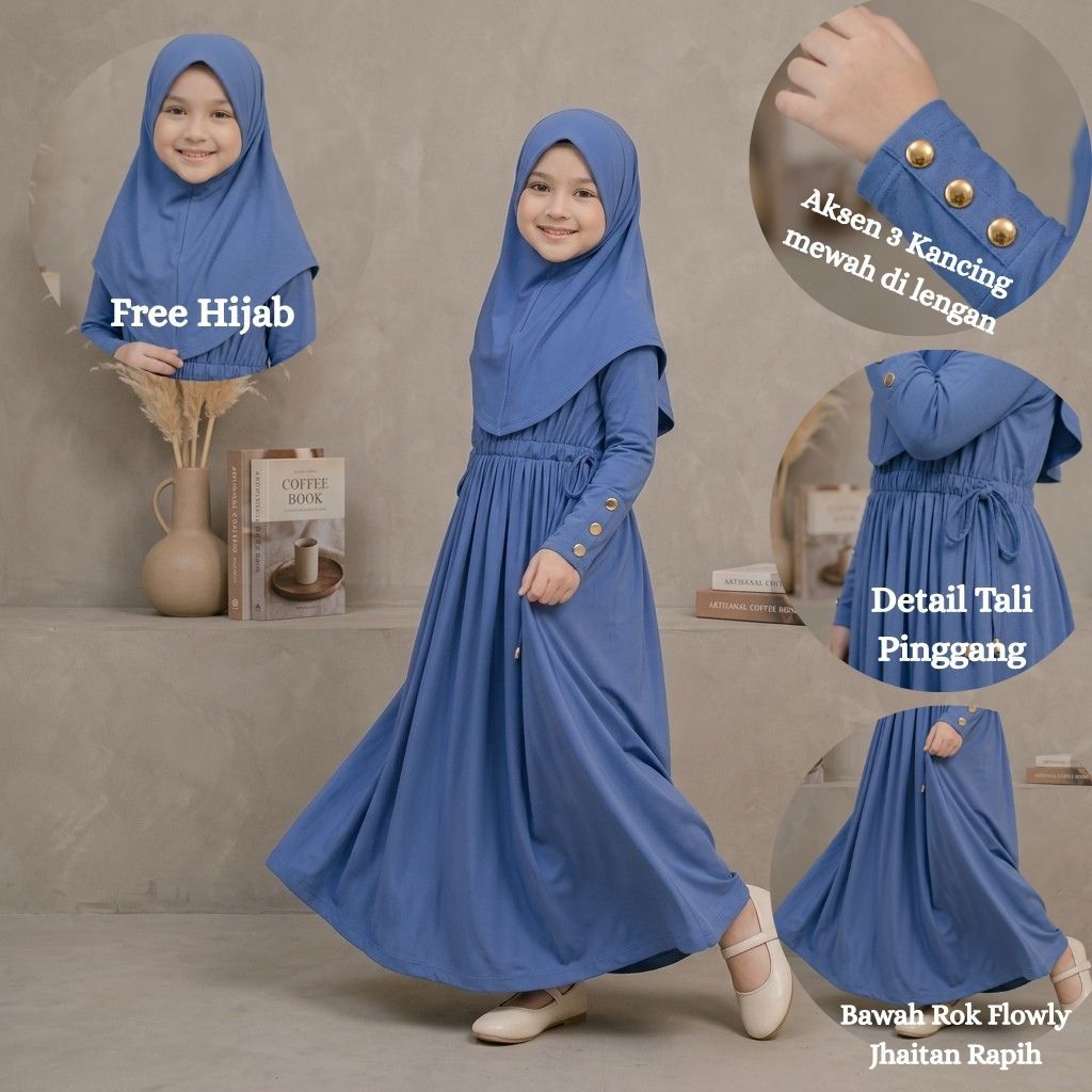 Abaya Anak Perempuan Terlaris Model Simple Elegan  | Abaya Anak Perempuan Muslim Modern Cantik & Sty