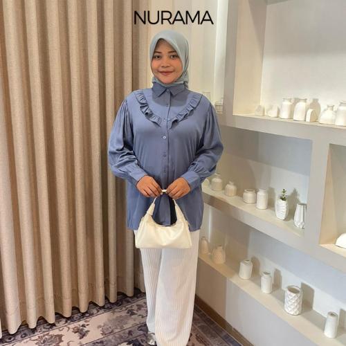 Nurama Shafa Blouse Twillrayon Atasan Kemeja Model Rampel Blouse Wanita Polos - A31 TW