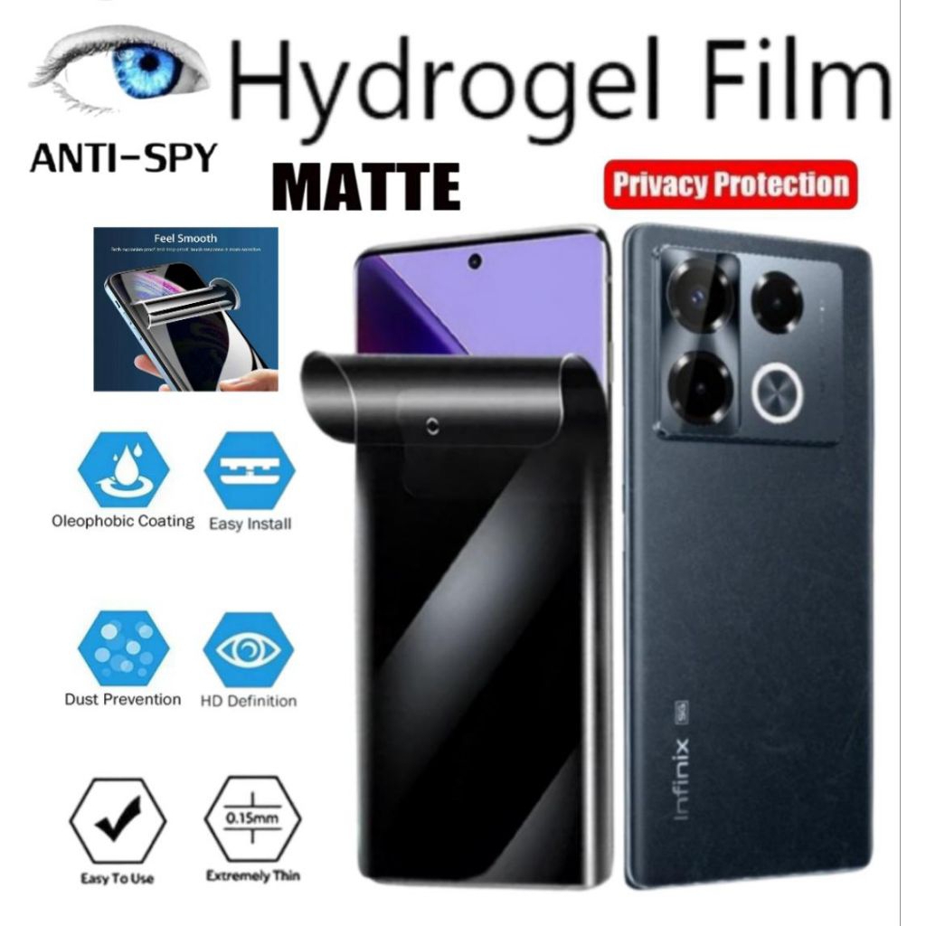  Hydrogel Flim Anti Intip Infinix S2 S3 S4 S5 Smart 6 smart 7 smart 8 smart 9 smart HD 2021 pro X Li