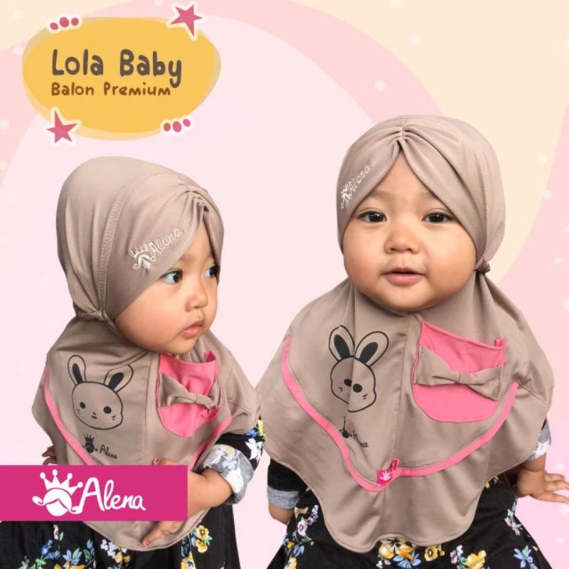455 Jilbab Bayi Lola Baby Ori Alena Hijab || Kerudung anak 0 - 2 Tahun