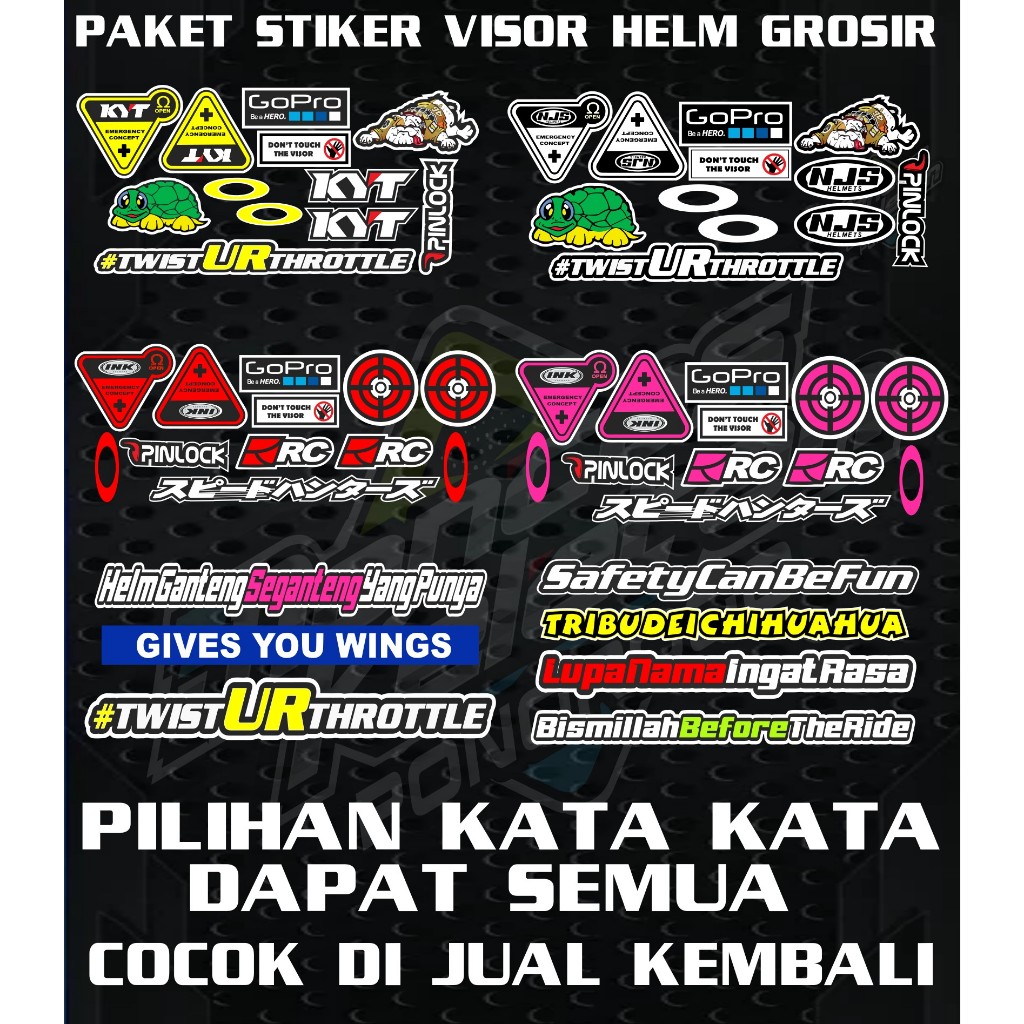 Stiker visor helm sticker kaca helm depan fullface dan halfface