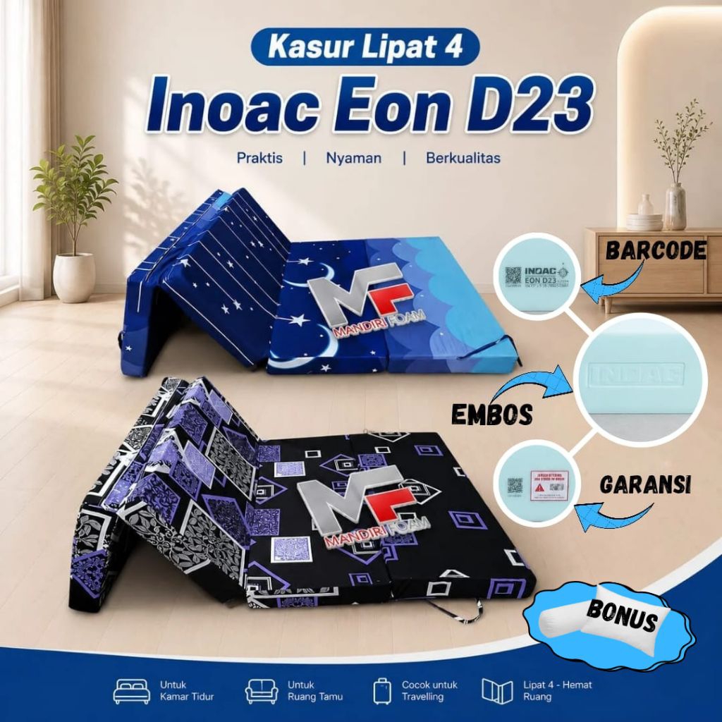 Kasur Lipat Inoac  Eon Tebal 5,10,15 dan 20 cm Original Lipat 4  | Kasur Lipat | Kasur Busa Inoac