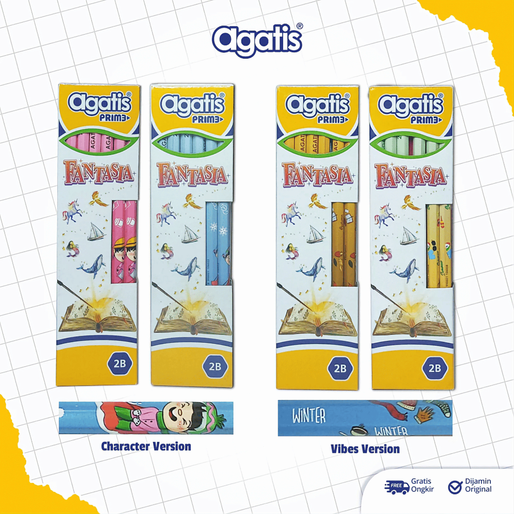 Agatis Prime Pensil Menggambar 2B Fantasia Isi 12 Pcs