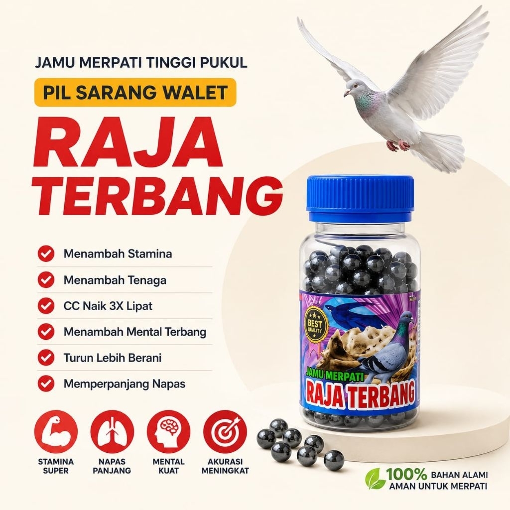 RAJA TERBANG TINGGI 50 BUTIR jamu liur walet Raja Doping Merpati Tinggi  jamu ferfect power jamu liu