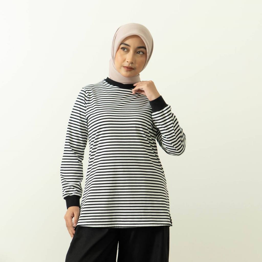 SEKIDO | Siena Kaos | Kaos Motif Stripe Bahan Combed Tebal dan Nyaman