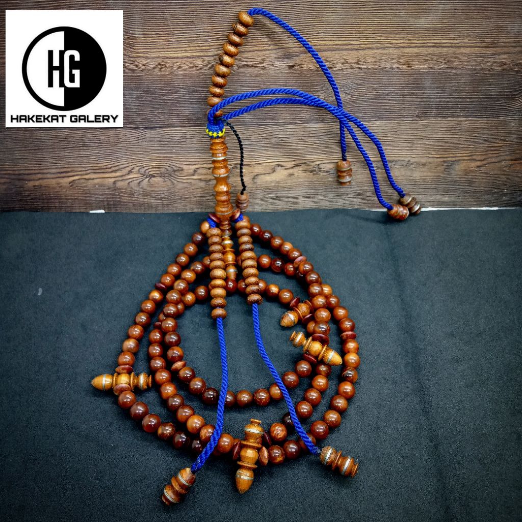 Tasbih tijani kayu kaoka kokka model bulat Cs31