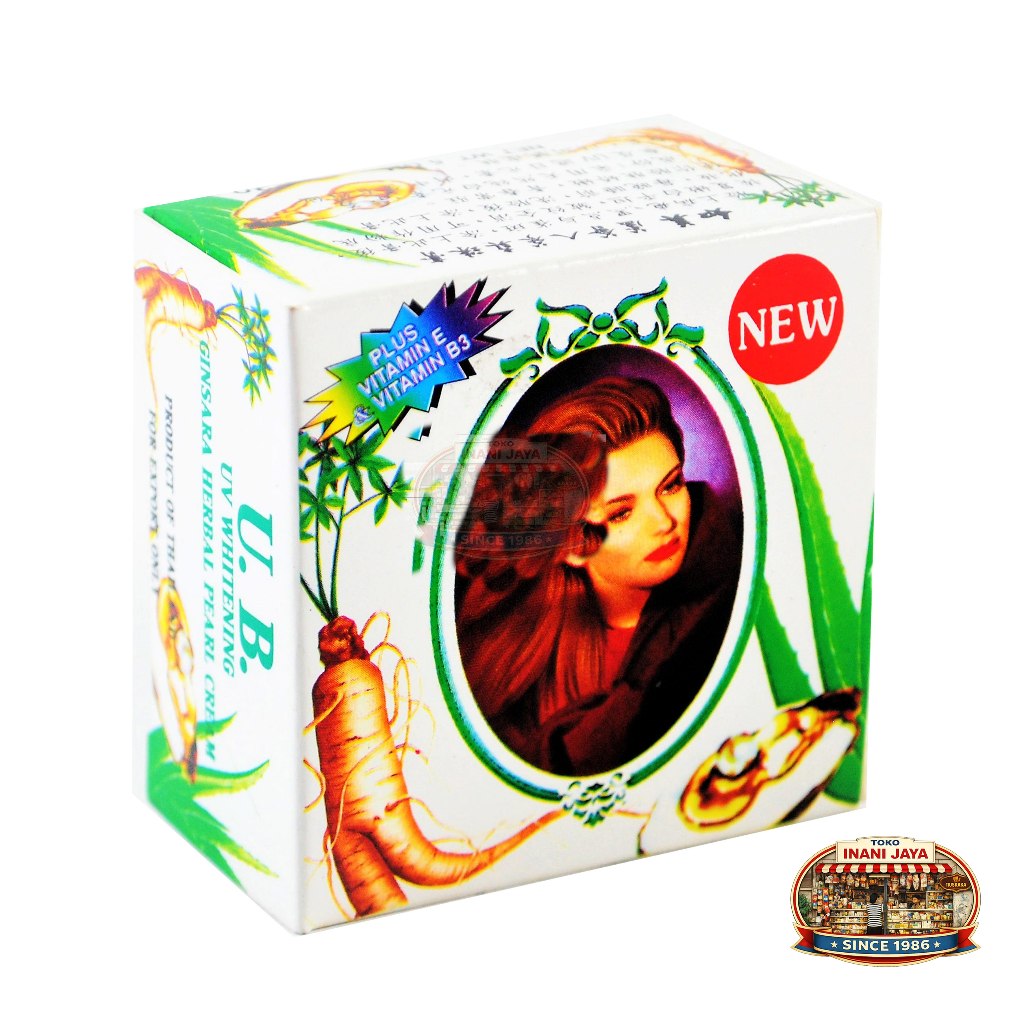 Krim Muka UB UV Whitening Ginsara Herbal Pearl Cream 5gr Melembapkan dan untuk Jerawat
